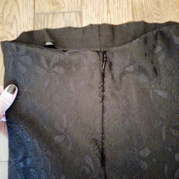 H&M Black Floral Print Dress Pants - Women's US/UK 2 - Picture 2 of 7